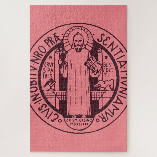 Minimalistische Sint-Benedictusmedaille Symbool Ku Legpuzzel (Verticaal)
