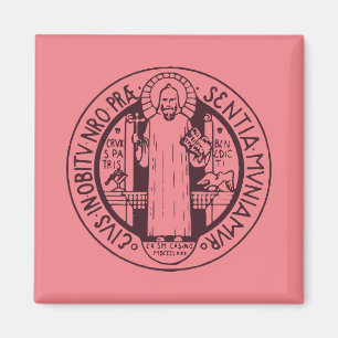 Minimalistische Sint-Benedictusmedaille Symbool Ku Magneet