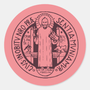 Minimalistische Sint-Benedictusmedaille Symbool Ku Ronde Sticker