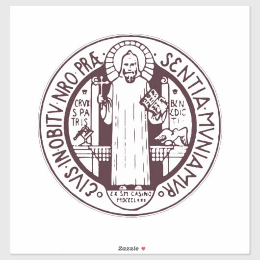 Minimalistische Sint-Benedictusmedaille Symbool Ku Sticker (Vel)