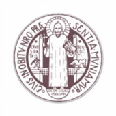 Minimalistische Sint-Benedictusmedaille Symbool Ku Sticker (Voorkant)