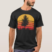 Minimalistische sinusboom van Retro Sun Grafisch T-shirt (Voorkant)