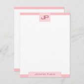 Minimalistische Sjabloon Elegant Blush Roze Monogr (Voorkant / Achterkant)