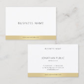 Minimalistische Sjabloon Elegant Goud Wit Modern T Visitekaartje (Voorkant / Achterkant)