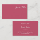 Minimalistische Sjabloon Elegant Rood Modern Eenvo Visitekaartje (Voorkant / Achterkant)