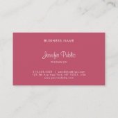 Minimalistische Sjabloon Elegant Rood Modern Eenvo Visitekaartje (Achterkant)