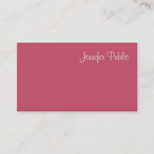 Minimalistische Sjabloon Elegant Rood Modern Eenvo Visitekaartje (Voorkant)