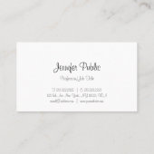 Minimalistische Sjabloon Handgeschreven Script Tek Visitekaartje (Achterkant)