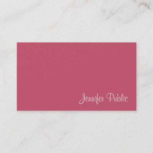 Minimalistische Sjabloon Modern Elegant Red Simple Visitekaartje (Voorkant)