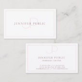Minimalistische Sjabloon Modern Monogram Professio Visitekaartje (Voorkant / Achterkant)