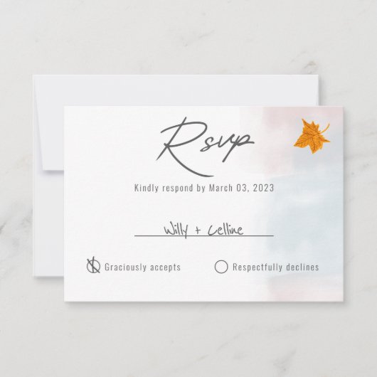Minimalistische Sjabloon van RSVP-kaarten met witt (Voorkant)