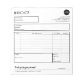 Minimalistische Sjabloon voor aangepast betalingsb Notitieblok (Voorkant)