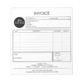 Minimalistische Sjabloon voor aangepaste facturen  Notitieblok (Voorkant)