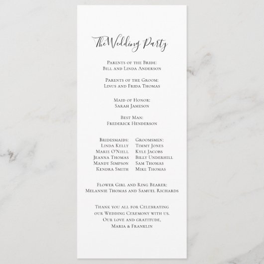 Minimalistische Sjabloon voor eenvoudige weddensch (Achterkant)