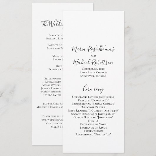 Minimalistische Sjabloon voor eenvoudige weddensch (Voorkant / Achterkant)