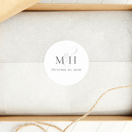 Minimalistische Sjabloon voor eenvoudige weddensch Ronde Sticker