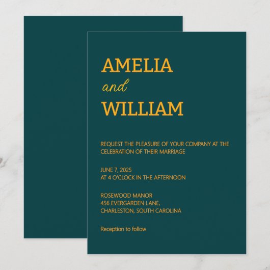 Minimalistische sjabloon voor uitnodigingen voor e (Voorkant / Achterkant)