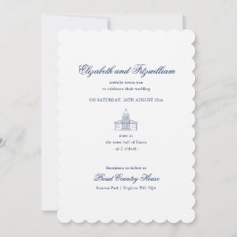 Minimalistische Sketch Bruids Bouquet Gescalpeerde Kaart