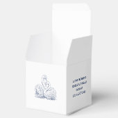 Minimalistische Sketched Love Swans bruiloft Bedankdoosjes (Geopend)