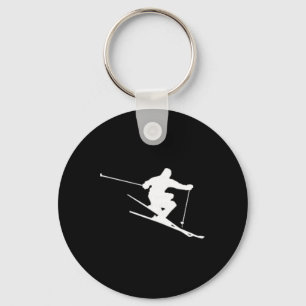Minimalistische Skier Freestyleskiën Apres Ski Win Sleutelhanger