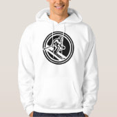 Minimalistische skiër Racing Downhill Zwart-wit Hoodie (Voorkant)