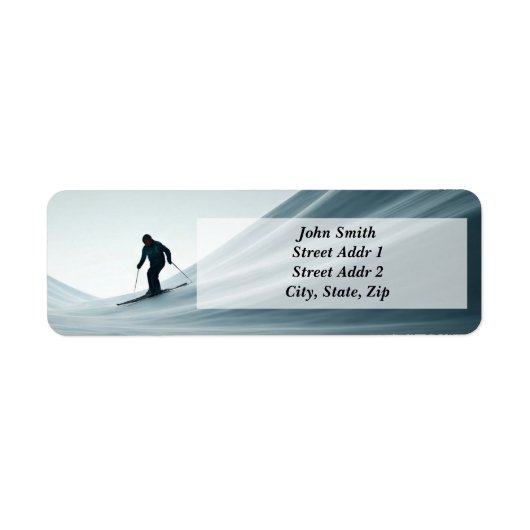 Minimalistische skiër skiën etiket (Voorkant)