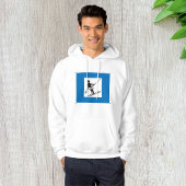 Minimalistische skilift symbool met blauwe rand hoodie
