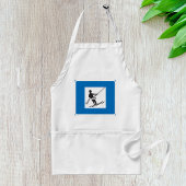 Minimalistische skilift symbool met blauwe rand standaard schort