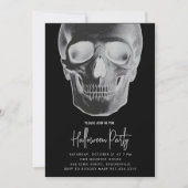 Minimalistische Skull Halloween Party uitnodiging (Voorkant)
