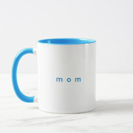 Minimalistische Sky Blue Custom Text Mum White Mok