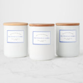 Minimalistische Sky Blue Kleur Gradiënt Eenvoudige Voedselcontainer Etiket (Flessen)