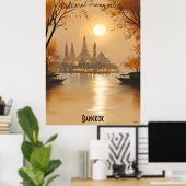 Minimalistische skyline van Bangkok - Thaise stads Poster (Thuiskantoor)