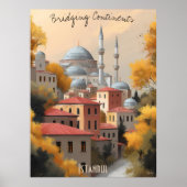 Minimalistische skyline van Istanbul - Turkse kuns Poster (Voorkant)