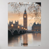 Minimalistische skyline van Londen – Soft Tones Br Poster (Voorkant)