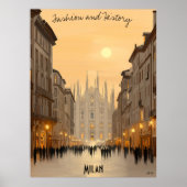 Minimalistische skyline van Milaan - Soft Tones It Poster (Voorkant)