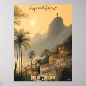 Minimalistische skyline van Rio de Janeiro - Brazi Poster (Voorkant)