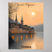 Minimalistische skyline van Stockholm - Zweedse st Poster (Voorkant)
