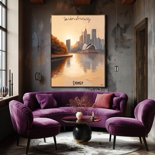 Minimalistische skyline van Sydney - Australische  Poster