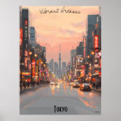 Minimalistische skyline van Tokio – Subtle Tones J Poster (Voorkant)
