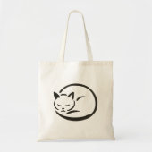 Minimalistische Slaapkat – Inktborstel op Canvas t Tote Bag (Voorkant)