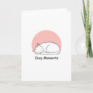Minimalistische Slaapkat Zen Wenskaart Kaart