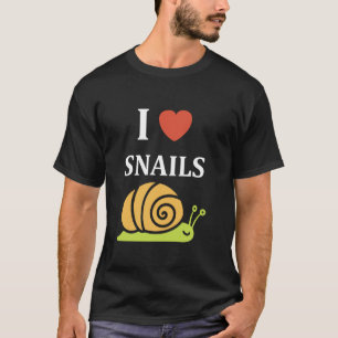 Minimalistische slak Dieren Grappige kleine ik hou T-shirt