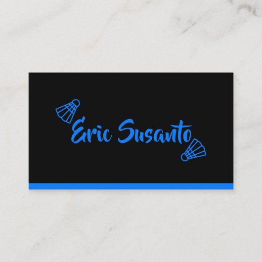 Minimalistische slanke blauw zwart vet elektrische visitekaartje (Voorkant)