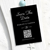 Minimalistische slanke zwarte romantische script b save the date