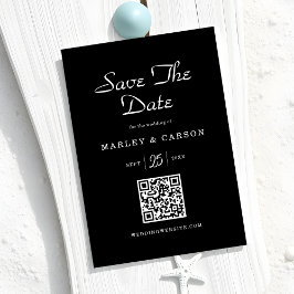 Minimalistische slanke zwarte romantische script b save the date