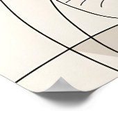 Minimalistische Slapende Kat & Boho Botanisch Poster (Hoek)