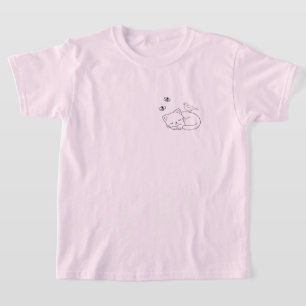 Minimalistische slapende kat kids t-shirt