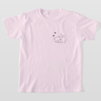 Minimalistische slapende kat kids t-shirt