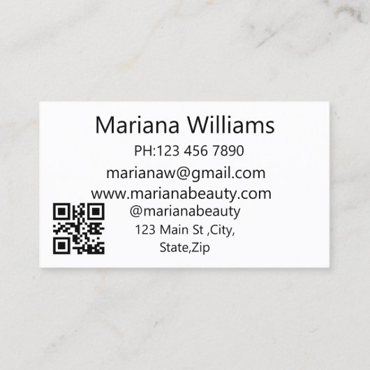 minimalistische slet en borduurwerk van kunstenaar visitekaartje (Achterkant)