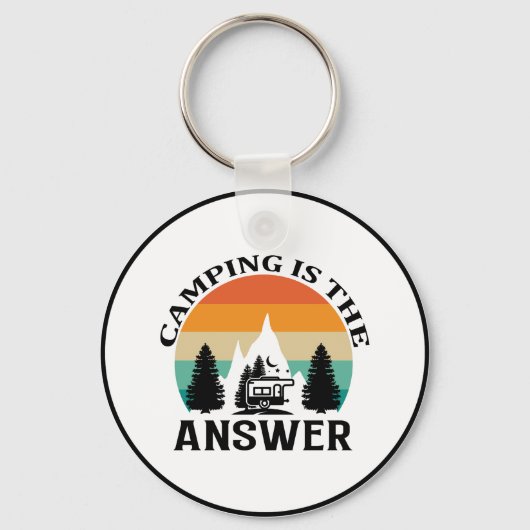 Minimalistische Sleutelhanger 'Kamperen is het ant (Voorkant)